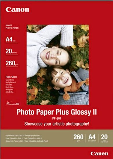 Slika Papir CANON PP-201 A4; A4 / high gloss / 265gsm / 20 listov