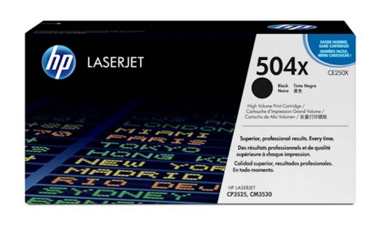 Slika TONER HP 504X ČRN ZA COLOR LASER CP3525/CM3530 ZA 10.500 STRANI