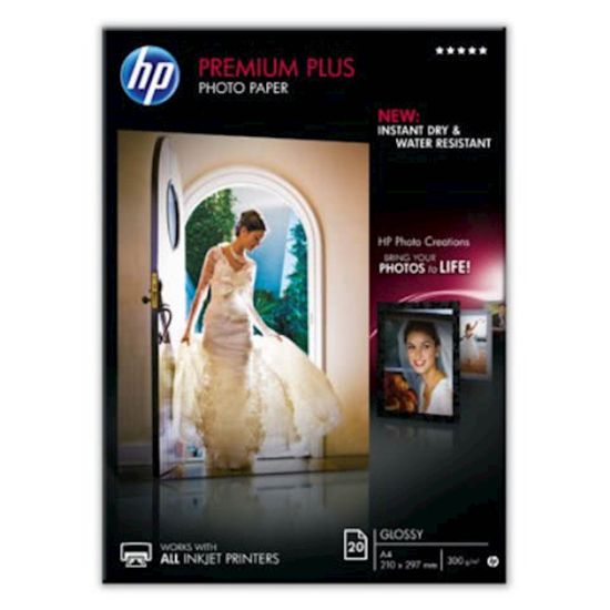 Slika PAPIR HP PREMIUM PLUS GLOSSY PHOTO A4, 210 X 297mm, 20 LISTOV, 300g/m2