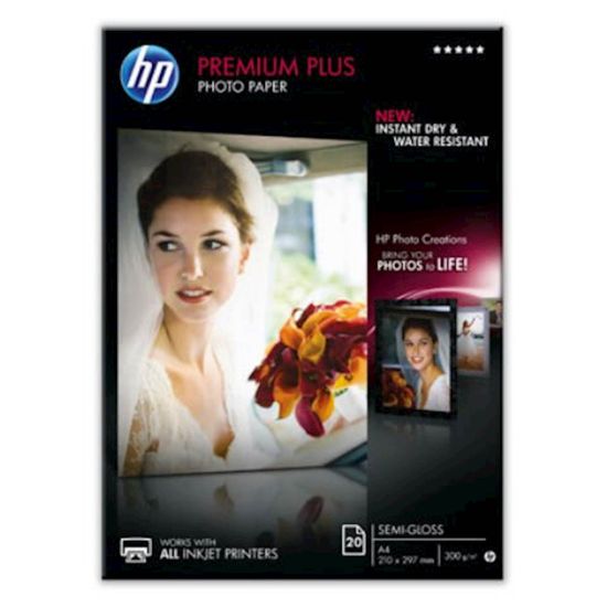 Slika PAPIR HP PREMIUM PLUS SEMI-GLOSS PHOTO A4,210 X 297mm, 20 LISTOV, 300g/m2
