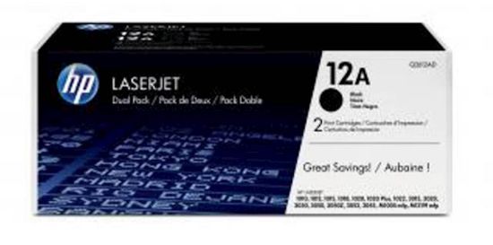 Slika TONER HP 12A ČRN DVOJNO PAKIRANJE ZA LJ 1010/12/15/18/20/30