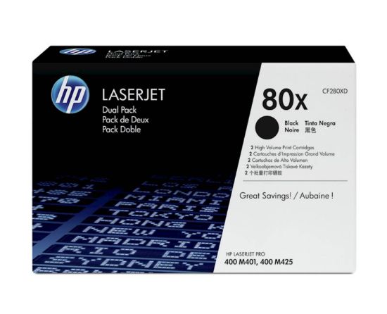 Slika TONER HP 80X ČRN DVOJNO PAKIRANJE ZA 2X 6.900 STRANI