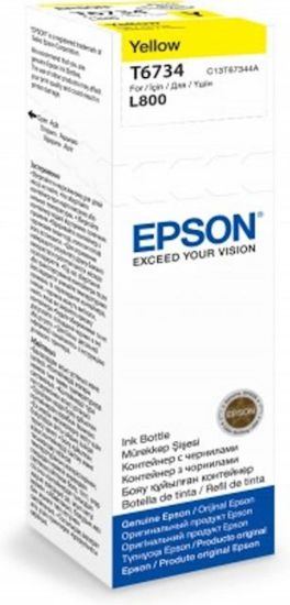 Slika ČRNILO EPSON RUMENO 673 STEKLENIČKA ZA L800, L805, L810, L850, L1800 70ml