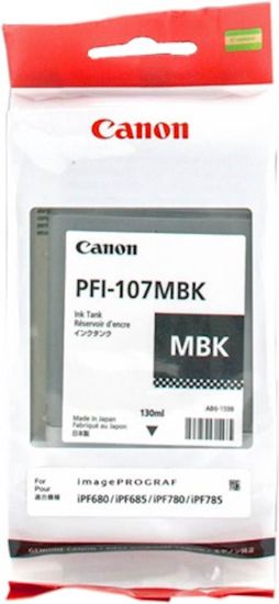 Slika ČRNILO CANON PFI-107MBK MAT ČRNA ZA IPF670/670/770/780/785  130ml
