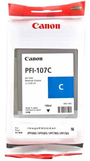 Slika ČRNILO CANON PFI-107C CYAN ZA IPF670/670/770/780/785 130ml
