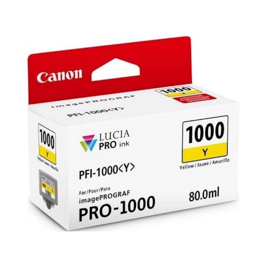 Slika ČRNILO CANON PFI-1000 RUMENA ZA IMAGEPROGRAF PRO-1000, 80 ml
