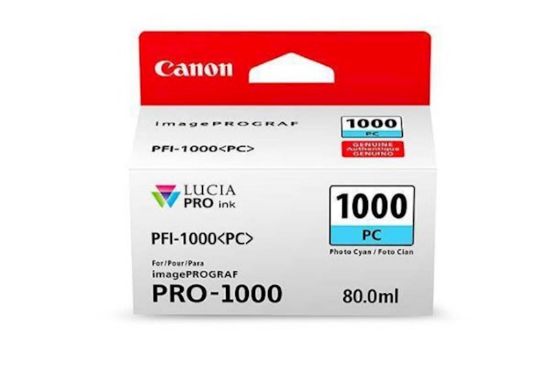 Slika ČRNILO CANON PFI-1000 PHOTO CYAN ZA IMAGEPROGRAF PRO-1000, 80 ml