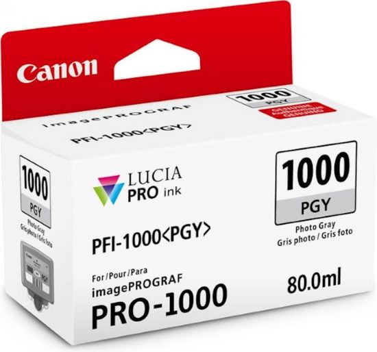 Slika ČRNILO CANON PFI-1000 PHOTO GREY ZA IMAGEPROGRAF PRO-1000, 80 ml