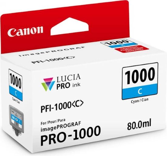 Slika ČRNILO CANON PFI-1000 CYAN ZA IMAGEPROGRAF PRO-1000, 80 ml