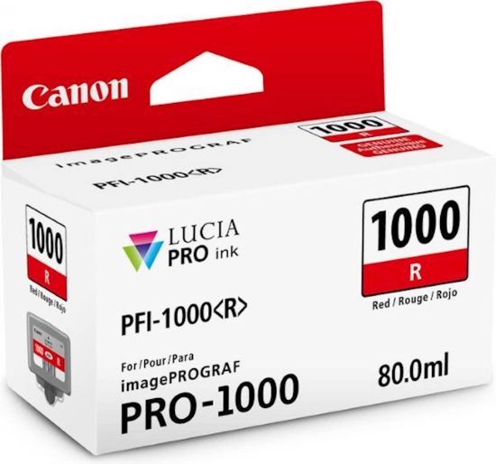 Slika ČRNILO CANON PFI-1000 RED  ZA IMAGEPROGRAF PRO-1000, 80 ml
