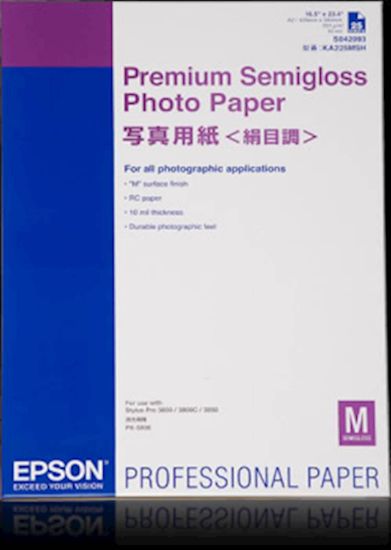 Slika PAPIR EPSON A2 PREMIUM SEMIGLOSS PHOTO PAPER, 25 LISTOV 250g/m2