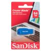 Slika USB DISK SANDISK 64GB CRUZER BLADE MODRA, 2.0, moder, brez pokrovčka