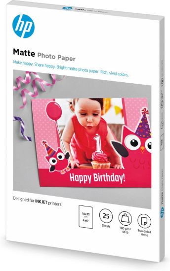 Slika PAPIR HP INK MATTE PHOTO 10x15cm 25 LISTOV 180g/m2