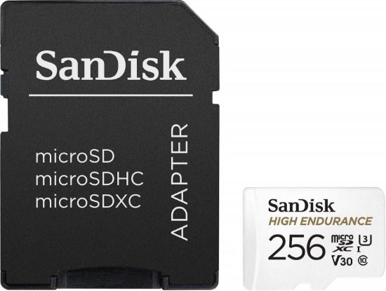 Slika SDXC SANDISK MICRO 256GB HIGH ENDURANCE VIDEO, 100/40MB/s, UHS-I, U3, C10, V30, adapter