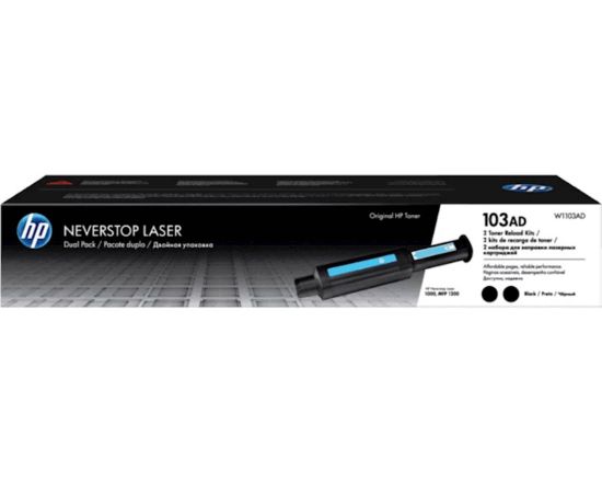 Slika TONER HP 103AD ČRN NEVERSTOP RELOAD KIT ZA NEVERSTOP LASER 1000/MFP 1200 ZA 2 X 2.500 STRANI