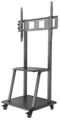 Slika Multimedijski voziček 37''-100'' MANHATTAN, 150kg, naklon 0°, črne barve