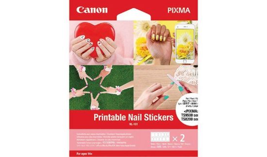 Slika Papir CANON NL-101 natisljive nalepke za nohte, 10x15 / 2 lista s po 12-timi nalepkami