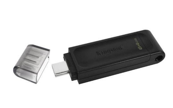 Slika USB C DISK Kingston 64GB DT70, 3.2 Gen1, plastičen, s pokrovčkom
