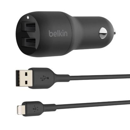Slika BELKIN USB-A AVTOPOLNILEC 24W +Lightning kabel