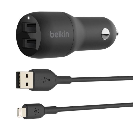 Slika BELKIN USB-A AVTOPOLNILEC 24W +Lightning kabel