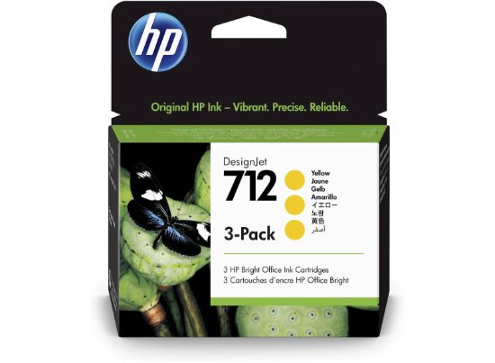 Slika ČRNILO HP RUMENA 712 ZA DESIGNJET STUDIO/STEEL/T230/T630/T650 29ml; 3 PACK