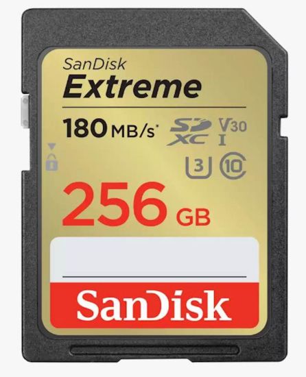 Slika SDXC SANDISK 256GB EXTREME, 180/130MB/s, UHS-I, C10, U3, V30