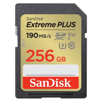 Slika SDXC SANDISK 256GB EXTREME PLUS, 190/130MB/s, UHS-I, C10, U3, V30