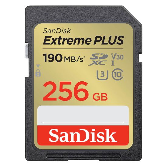 Slika SDXC SANDISK 256GB EXTREME PLUS, 190/130MB/s, UHS-I, C10, U3, V30
