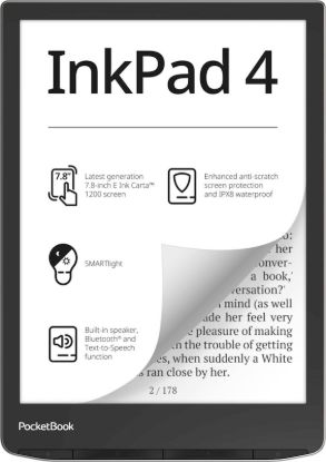 Slika Elektronski bralnik PocketBook InkPad 4, srebrn