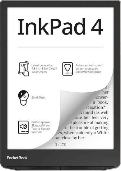 Slika Elektronski bralnik PocketBook InkPad 4, srebrn