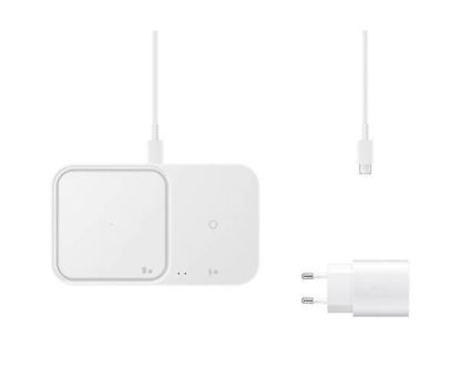 Slika SAMSUNG BREZŽIČNA POLNILNA DUO POSTAJA +ADAPTER IN KABEL 15W BELA