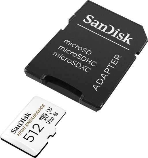 Slika SDXC SANDISK MICRO 512GB HIGH ENDURANCE VIDEO, 100/40MB/s, UHS-I, U3, C10, V30, adapter