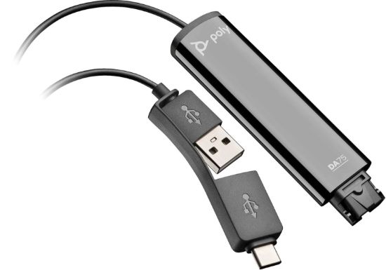Slika Poly DA75 USB na QD Adapter - združljiv s katerimi koli slušalkami Poly s Quick Disconnect