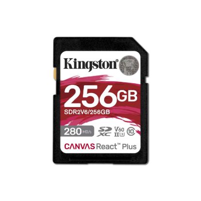 Slika SDXC KINGSTON 256GB Canvas REACT Plus, 280/150MB/s, UHS-II, C10, U3, V60, 4K