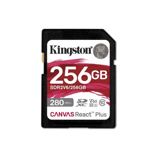 Slika SDXC KINGSTON 256GB Canvas REACT Plus, 280/150MB/s, UHS-II, C10, U3, V60, 4K