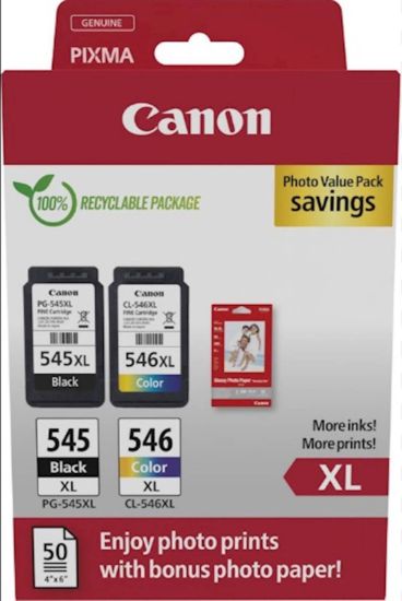 Slika KOMPLET CANON PG-545XL / CL-546XL IN FOTO PAPIR GP-501