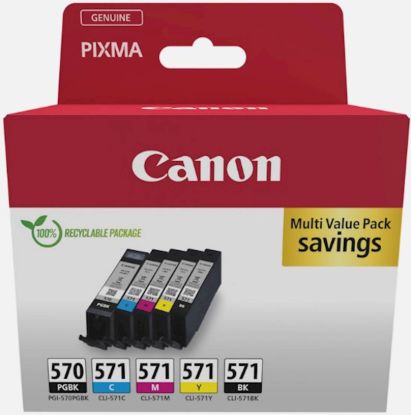 Slika KOMPLET CANON PGI-570 / CLI-571 MG5750 MULTI (ČRN,PIGMENT ČRN, CYAN, MAGENTA, RUMEN)