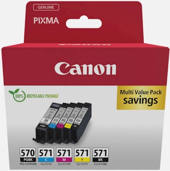 Slika KOMPLET CANON PGI-570 / CLI-571 MG5750 MULTI (ČRN,PIGMENT ČRN, CYAN, MAGENTA, RUMEN)