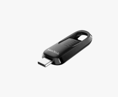 Slika USB C DISK SANDISK 256GB Ultra Slider, 3.2 Gen1, 400 MB/s, črn