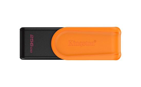 Slika USB disk Kingston 256GB DT Exodia S, 3.2 Gen1, črn/oranžen, z vrtljivim pokrovčkom