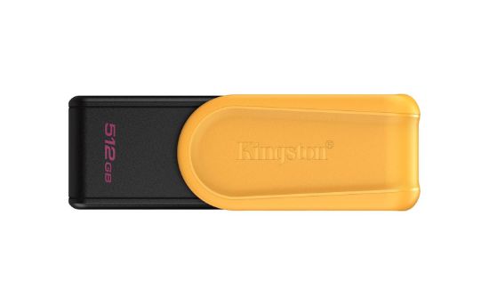 Slika USB disk Kingston 512GB DT Exodia S, 3.2 Gen1, črn/rumen, z vrtljivim pokrovčkom
