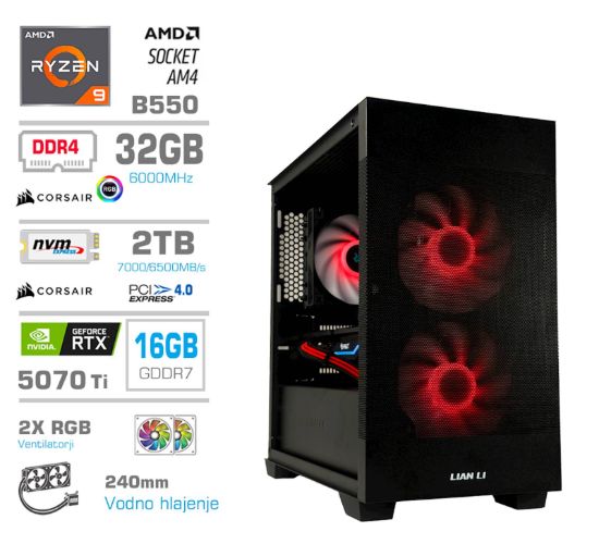 Slika Računalnik PCX Exton R9 5950X 32GB 2TB RTX5070Ti